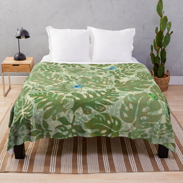 Item preview, Butterflies and Khaki Jungle Leaves designed and sold by Kelly  Thompson.