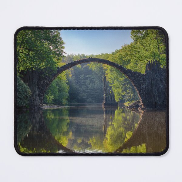 Item preview, bridge forest green mountains spring designed and sold by CervantesArte20.