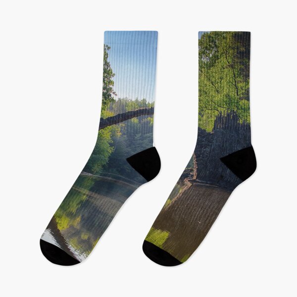 Item preview, bridge forest green mountains spring designed and sold by CervantesArte20.