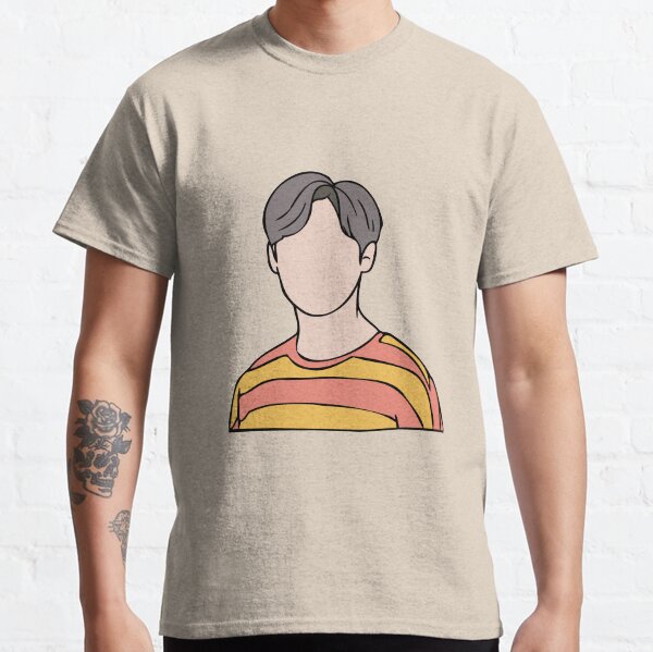 Army Bangtan No Face Line Art Design, Korean Oppa, BTS Cute Asian Men, BTS KPOP Merch Classic T-Shirt