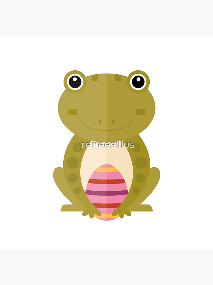 Frog with Easter egg on white | Sticker