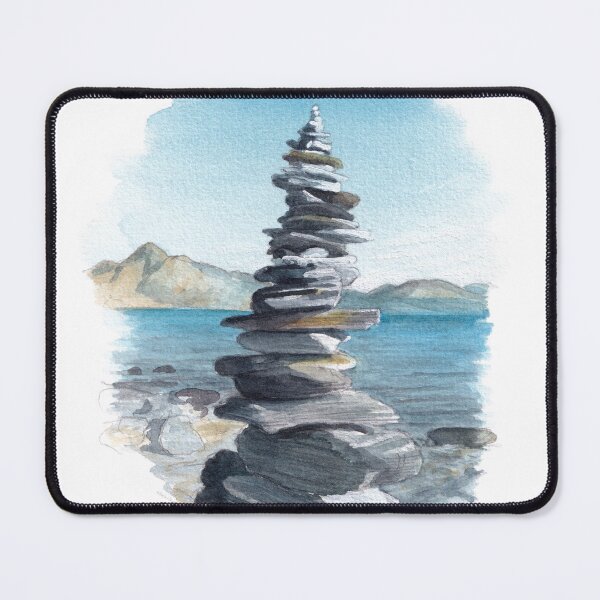 Item preview, Lake Wakatipu Cairn Watercolour designed and sold by Tom Napper Design.