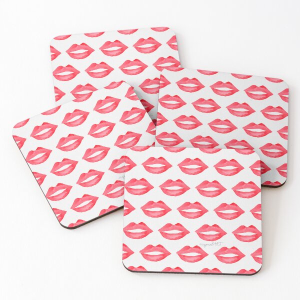 Item preview, Red lips pattern - watercolor artwork designed and sold by magnoliART botanical_kata.