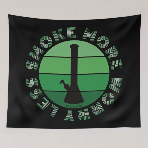 Item preview, Retro Vintage Sunset Green Bong-Smoke more worry less  designed and sold by YomeHayin.