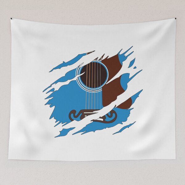 Item preview, Ripped Acoustic Guitar Blue Color designed and sold by nightsworthy.