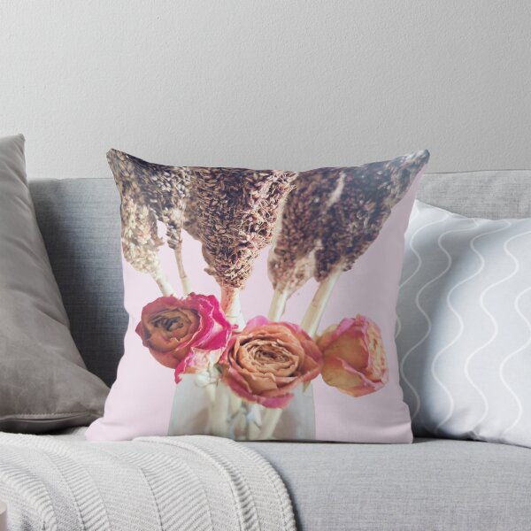Item preview, Aesthetic Dried Light Pink and Orange Roses with Dried Sorghum Flower Bouquet designed and sold by CommittedGrace.