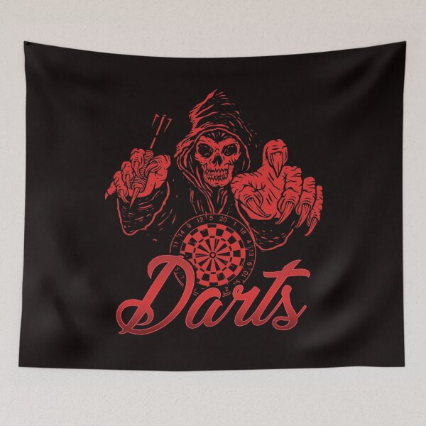 Item preview, Darts Player Death Skeleton Dartboard Arrow Bullseye Target designed and sold by TomGiantDesigns.