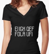 Fuck off the hidden message Women's Fitted V-Neck T-Shirt