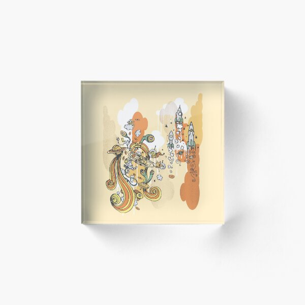 Space Doodle Alien Street Art Acrylic Block