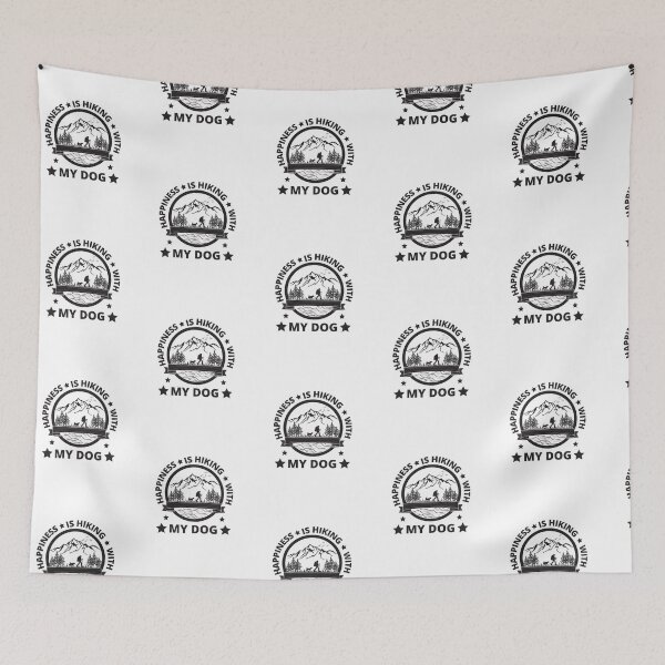 Item preview, Happiness Is A Day Spent Hiking With My Dog, outdoor adventure,  designed and sold by oufa.