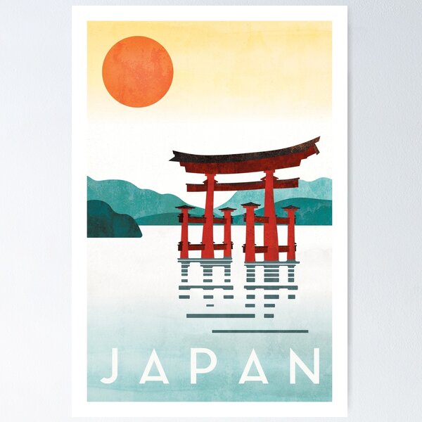 Item preview, Japan Vintage Travel Poster designed and sold by VeronArtLab.