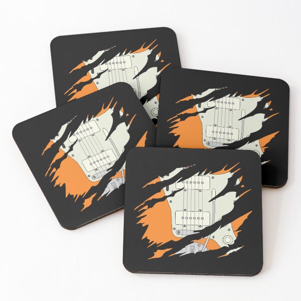 Item preview, Ripped Electric Guitar Offset Style Orange Color designed and sold by nightsworthy.