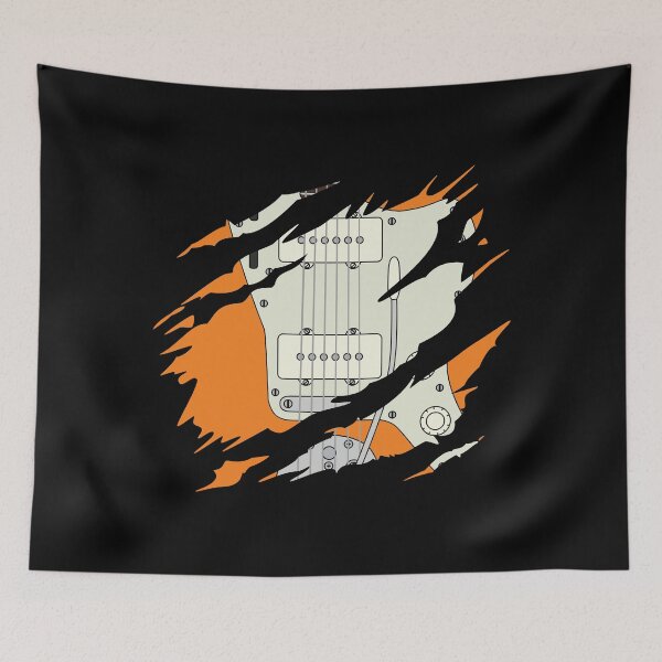 Item preview, Ripped Electric Guitar Offset Style Orange Color designed and sold by nightsworthy.