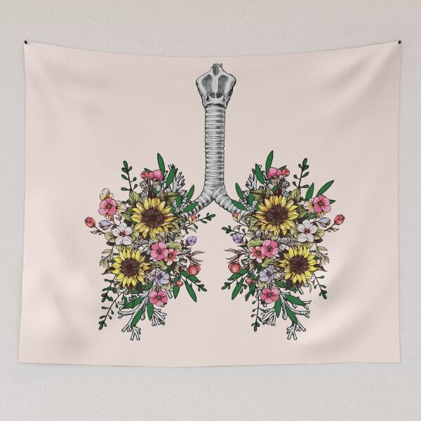 Item preview, Flowers Lung, floral leaves, lungs,healthy lung, lungs cancer, respiratory therapist, cystic fibrosis designed and sold by Collagedream.