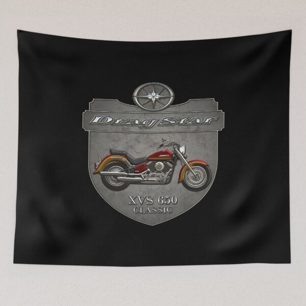 Item preview, Concrete Shield Drag Star XVS 650 Classic Red Gold designed and sold by KlaraBubble.