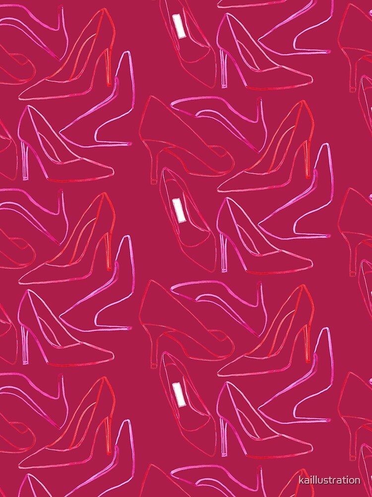 Thumbnail 3 of 3, Scarf, Heels- Raspberry designed and sold by kaillustration.
