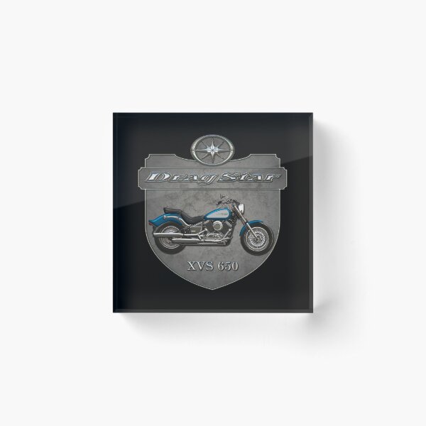 Item preview, Concrete Shield Drag Star XVS 650 Blue Silver designed and sold by KlaraBubble.