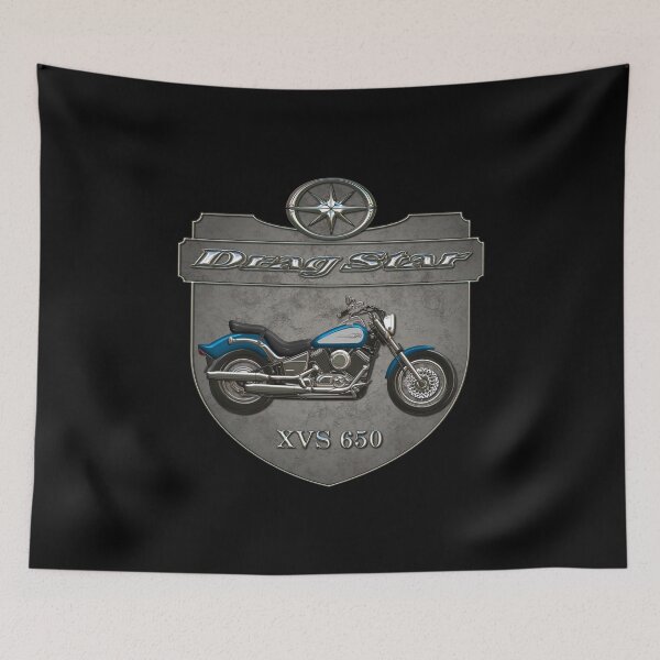 Item preview, Concrete Shield Drag Star XVS 650 Blue Silver designed and sold by KlaraBubble.