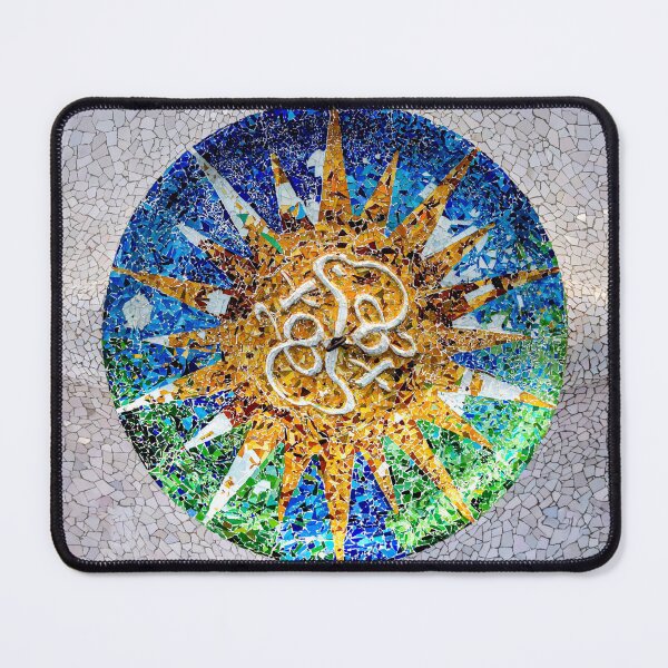 Item preview, Round Mosaic Broken Tiles Gaudi Guell Barcelona Spain designed and sold by Andreea Eva Herczegh.