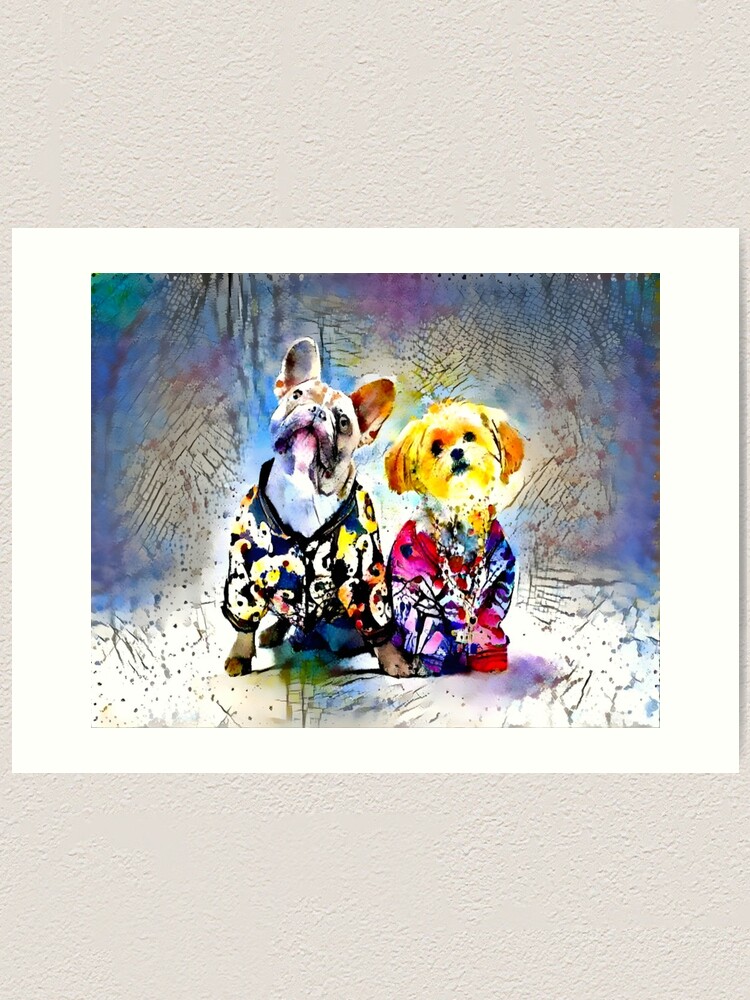 Lámina artística «Una maravillosa pintura que representa a dos perros ...