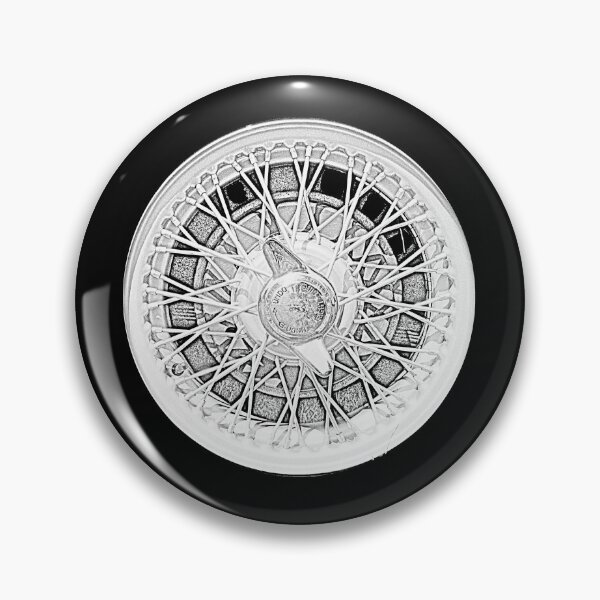 Item preview, British 1950s classic car wire wheel pencil monochrome designed and sold by soitwouldseem.