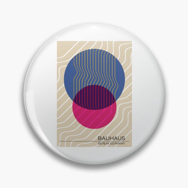 Item preview, Bauhaus - Retro / Art Deco architecture discipline from Berlin, Germany - Available in posters, etc - Wavy Pink & Blue designed and sold by ArcFoundationCo.