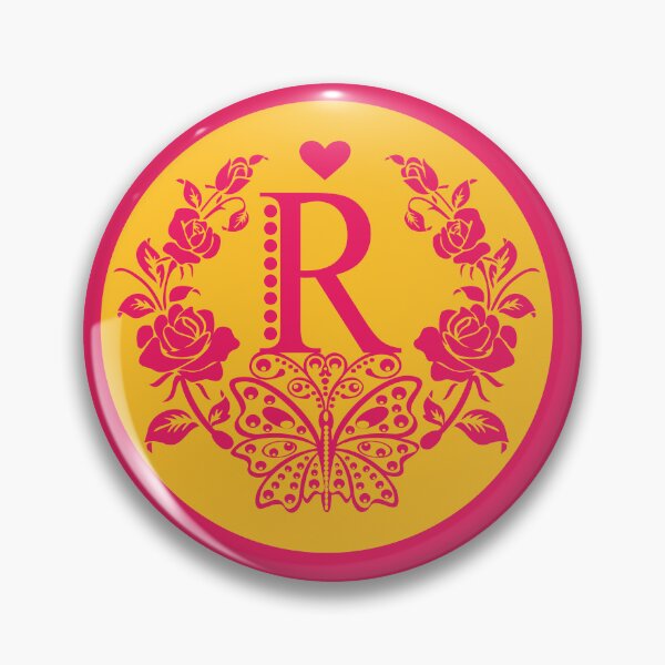 Item preview, Roses, Heart and Butterfly Monogram R designed and sold by ClownFishArts.