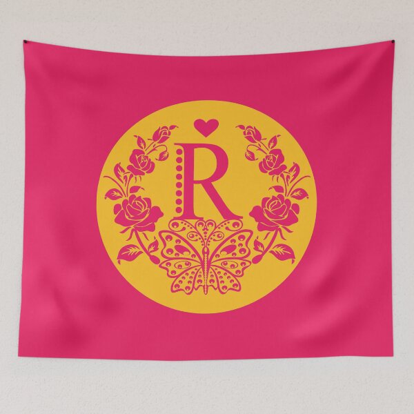 Item preview, Roses, Heart and Butterfly Monogram R designed and sold by ClownFishArts.