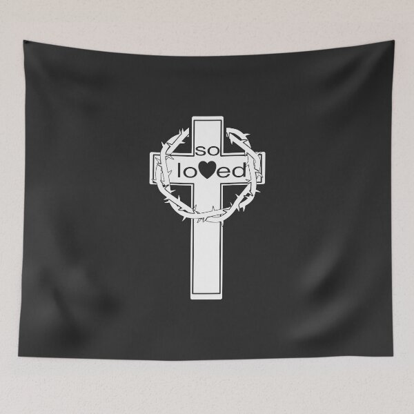 Item preview, Christian Design - So Loved - with Cross and Crown of Thorns designed and sold by simplydesignart.