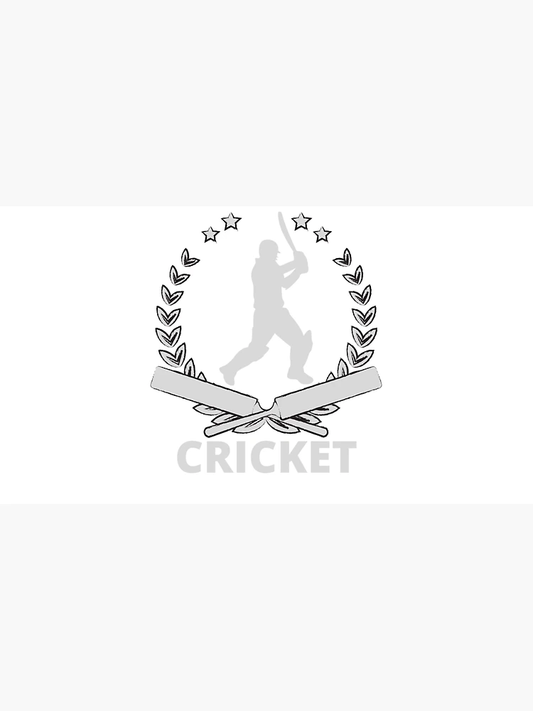 Premium Vector | Cricket logo line art black simple on white background