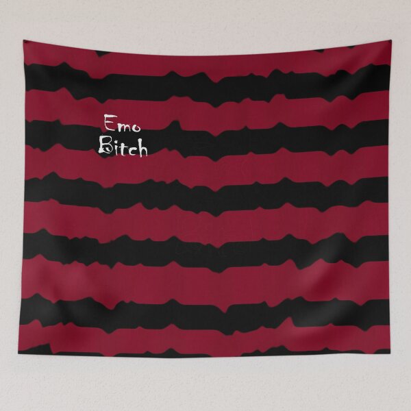 Item preview, Emo B*tch red and black wavy striped design designed and sold by C.l S.