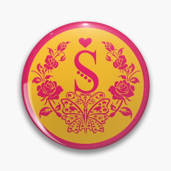 Item preview, Roses, Heart and Butterfly Monogram S designed and sold by ClownFishArts.