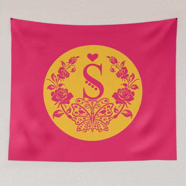Item preview, Roses, Heart and Butterfly Monogram S designed and sold by ClownFishArts.