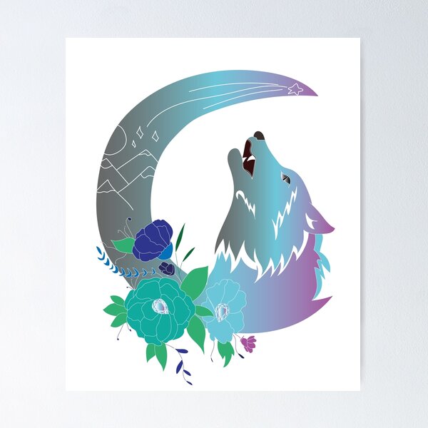 Item preview, Minimalistic Husky/ Wolf Howling At The Moon designed and sold by Bob-n-Hope.