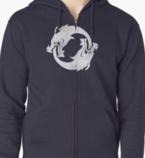 hanzo texture logo Zipped Hoodie