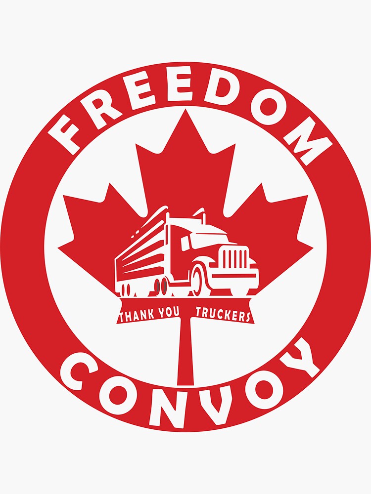 "FREEDOM CONVOY 2022 CANADIAN TRUCKER stickers" Sticker for Sale by