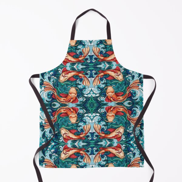 Item preview, Bright japanese koi fish in waves, koi fish pattern designed and sold by NadiaChevrel.