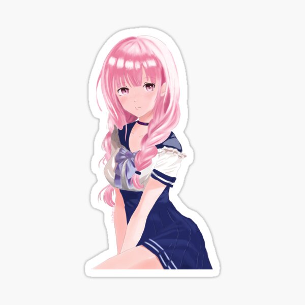 Cute Pink Anime Manga Girl Sticker For Sale By Silviotta98 Redbubble