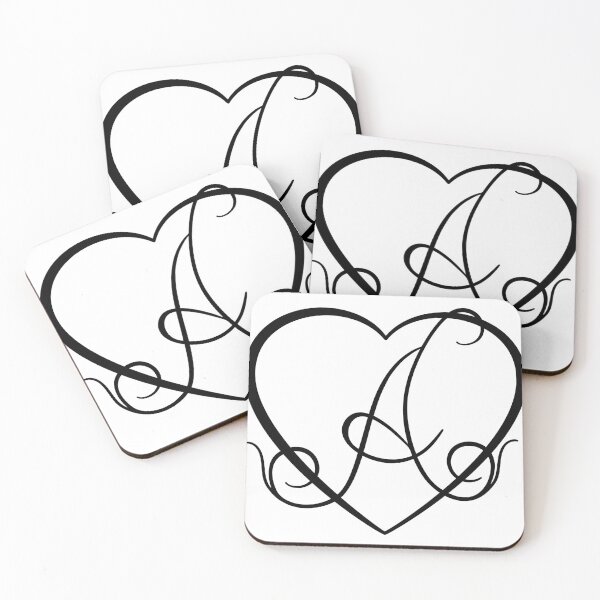 Item preview, Romantic linear illustration of a heart with letter A. designed and sold by kosnatvi.