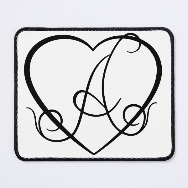 Item preview, Romantic linear illustration of a heart with letter A. designed and sold by kosnatvi.