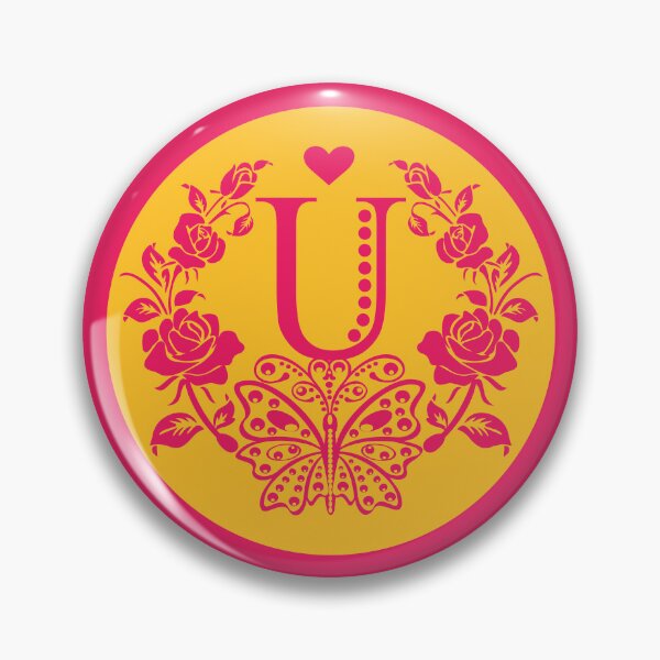 Item preview, Roses, Heart and Butterfly Monogram U designed and sold by ClownFishArts.