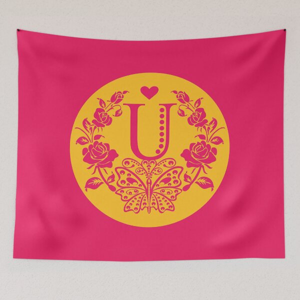 Item preview, Roses, Heart and Butterfly Monogram U designed and sold by ClownFishArts.