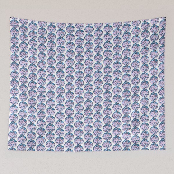 Item preview, Colorful February pattern in pink and blue rounded designed and sold by Bekindtome.