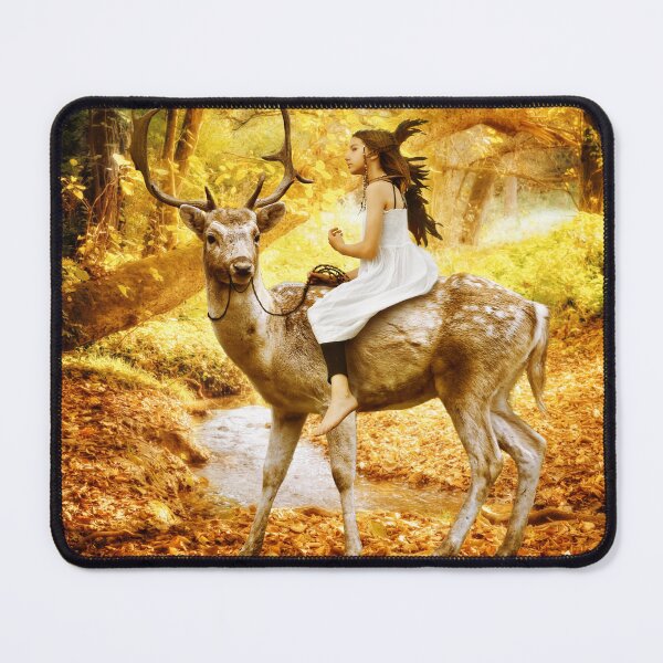 Item preview, Deer in the Forest Fantasy Art Print designed and sold by DegoPine Art Studio.