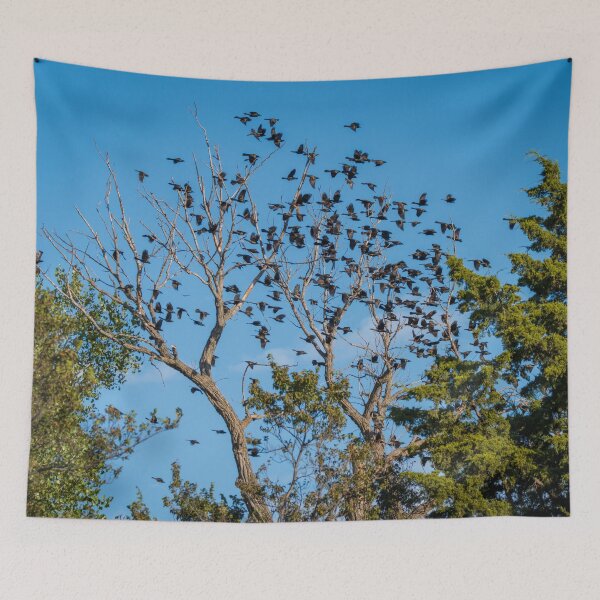 Item preview, Flying Flock of Common Grackles by Debra Martz designed and sold by Debra Martz.