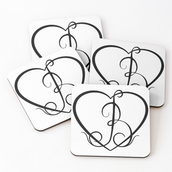 Item preview, Romantic linear illustration of a heart with letter B. designed and sold by kosnatvi.