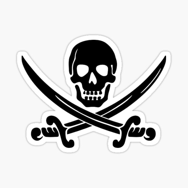 Caribbean Pirate Flag Skull and Crossed Swords Cool Pirate Brand | Poster