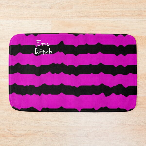 Item preview, Emo B*tch neon pink and black wavy striped design designed and sold by C.l S.