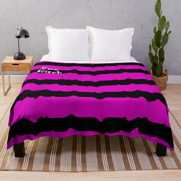 Item preview, Emo B*tch neon pink and black wavy striped design designed and sold by C.l S.