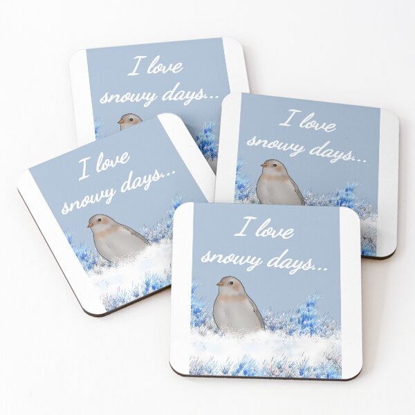 Item preview, I love snowy days snow bunting- Wild Life Winter Birds designed and sold by Midnightviera.